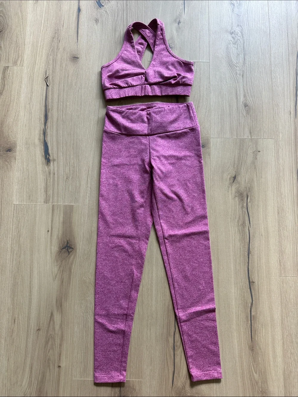 Girls' Pink Dance Active Set - Crop Top & High-Waist Leggings